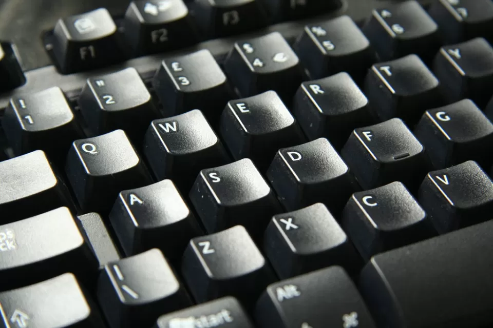 Close up of a black computer keyboard